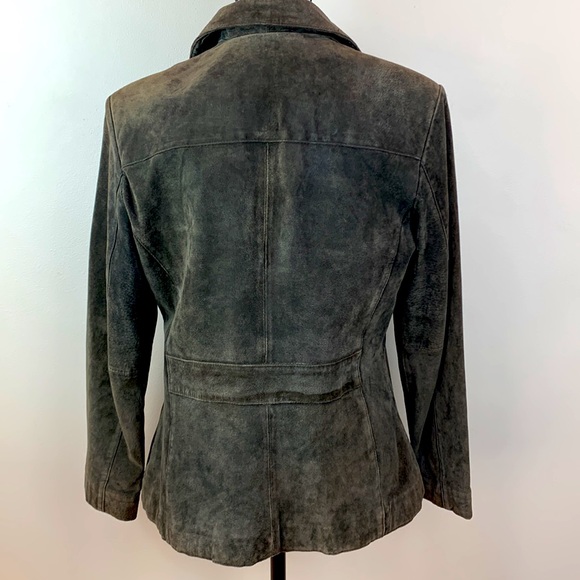 Vintage Wilsons Leather Suede Leather Jacket in Smokey Charcoal - Picture 3 of 10